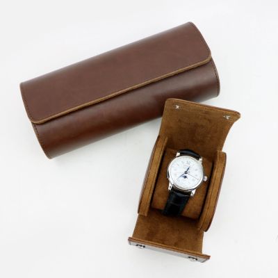Customized Saffiano PU Leather Watch Roll New Watch Organizer Holder With Pillow Men 3 Watch Display Storage Box