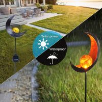 LED Solar Flame Light Metal LED Garden Light Flame Effect Lamp Waterproof Outdoor Lights Landscape Lights Solar Decorative Light