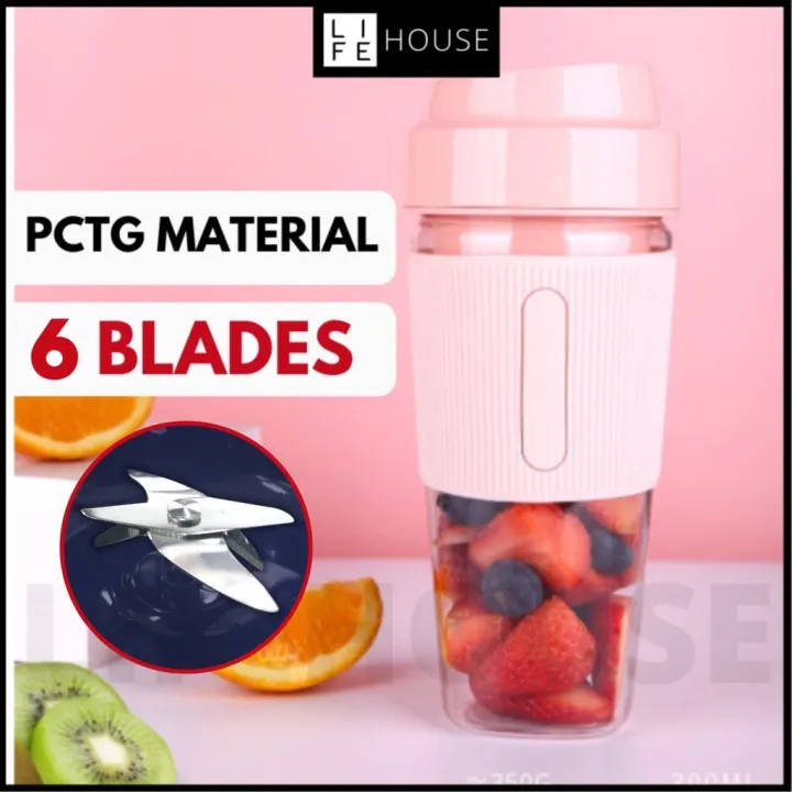 CXC shop 💥UPGRADED💥 6 Blades Portable Electric Fruit Juicer Cup Bottle