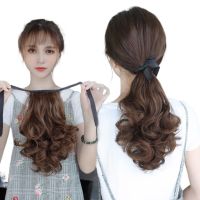 MEOW Natural Female Heat resistant Hair Styling Tool Long Hair Hairpiece Curly Ponytail Synthetic Hair Long Horsetail Big Wave Wig