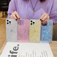 ♞﹊ Glitter Clear Soft Phone Case For IPhone 13 Pro Max 13 Mini Bling Cover For IPhone 12 11 Pro X XS Max XR 8 7 Plus Sequins Coque