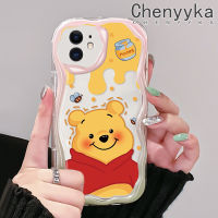 เคส Chenyyka สำหรับ iPhone 11 Pro 11 Pro 11 Pro Max เคสน่ารักหมีน้ำผึ้งมีสีสันน่ารักเนื้อครีมนิ่มเคสมือถือกันกระแทกแบบใสที่สร้างสรรค์เคสป้องกันซิลิโคนโปร่งใสลายกล้องถ่ายรูป