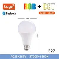 Tuya หลอดไฟ Led รีโมทควบคุมไฟสี Rgb สมาร์ทแบบทำมือ E27สี B22หลอดไฟหรี่แสงได้10W หลอดไฟ LED S