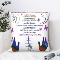 The 5 Principles Of Reiki Square Pillowcase Cushion Cover funny Zipper Home Decorative Polyester Throw Pillow Case for Sofa