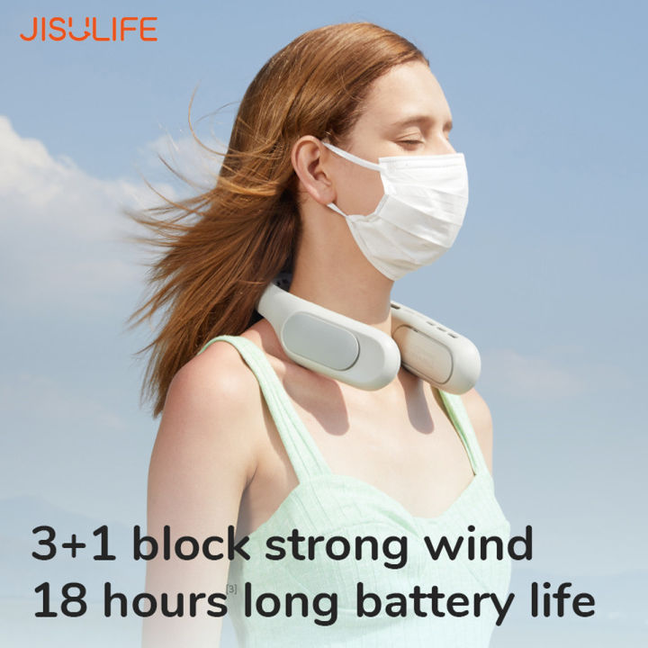 jisulife-fa35-pro-neck-fan-พัดลมไร้สายแบบคล้องคอ-ปรับระดับความแรงได้-4-ระดับ-รับประกัน-1-ปี