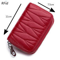 RFID Wallet for Women Genuine Leather Female Travel Purse Zipper Womens Wallet 36 Card Holder мини кошелек жен