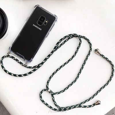 「Enjoy electronic」 Transparent shockproof strap lanyards case on for Samsung Galaxy a8 a7 a6 plus a5 a3 a9 2018 2017 a9 a8 star soft tpu back cover