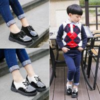 COD DSGRTYRTUTYIY Baby Boys Leather Shoes Kids British Style Black Formal Shoes Children Student Performance Shoes