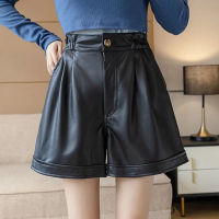 Hirsionsan PU Leather Shorts Women 2020 New Autumn Winter Hot Sale Loose High Waist Short Pants Casual OL Female Shorts