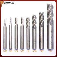 UMMEAX 8Pcs เหล็ก hss เครื่องตัดปลายตรง สีเทาและสีเทา ดอกกัดโม่ ทนทานต่อการใช้งาน เครื่องมือตัดโม่ เหล็กเหล็กไร้สนิม