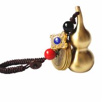 Chinese Gourd Brass Wu Lou Keychains Feng Shui Coins Calabash Decorations Pendant for Good Luck Wealth Success and Longevity