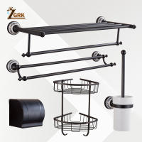 ZGRK สีดำบรอนซ์อุปกรณ์ห้องน้ำที่วางแปรงห้องน้ำผ้าขนหนูบาร์ผ้าตะขอจานสบู่ Classtic ชุดฮาร์ดแวร์ห้องน้ำ