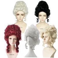 Marie Antoinette Cosplay Wigs Costume Accessory Princess Medium Curly Heat Resistant Synthetic Hair Wig + Wig Cap
