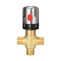 Adjustable Thermostatic Mixer Valve Brass Water Mixer HotCold Water Mixing Temperature Control Valve For Home Water Heater