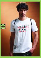 เสื้อคอกลม แบรนด์ Miami bay รุ่น Shooting Star สีขาว