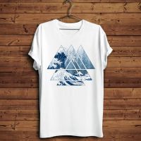 New Fashion Cool The Great Sacred Geometry Triangles Printed Men Misty Forest T-Shirt Hipster Casual Cool Unisex Streetwear Tops