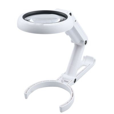 5x 11x Dual Magnification Lens Table Light 8 LED Lighted Desktop Handheld Folding Reading Magnifier Lamp