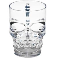 【CW】✆✘❃  Heavy Base Glass Face Drinking Mug cup with Handles Ounce (500ml)1 Beer Juice Glass(00280)