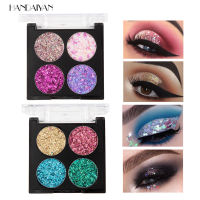 Inbeatey HANDAIYAN 4สี Sequins Eyeshadow Palette Glitter Shimmer อายแชโดว์แต่งหน้า