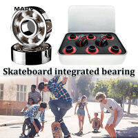 MARV 8Pcs 608ลูกปืนสเก็ตบอร์ดเซรามิค Super Reds ความเร็วสูงสเก็ต Board Part Professional Roller Scooter Double Rocker Longboard เพลา Quiet With ฝาครอบปิด