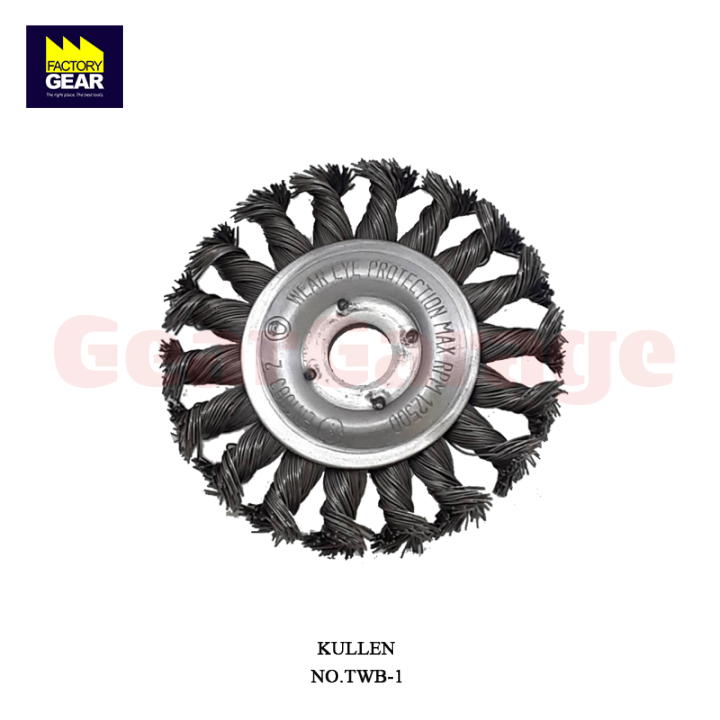 KULLEN NO.TWB1 Wheel Brush 4x5/8Tx18 KNOT แปรงลวดกลมเหล็กถักเปีย