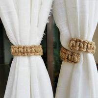 【LZ】✢☞ↂ  Torção Curtain Buckle Juta Trançado Tie Rope Tieback Holder Clip Home Decor Acessórios Decoração atada DIY Novo