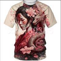 Samurai Tattoo T-Shirt 3D Printed Japanese Demon Men Harajuku Casual Short Sleeve Tops SIZE s-5xl style5