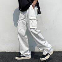 2022 Men Cargo Pants Hip-hop Style Loose Men Pants Harajuku Multi Pockets Elastic Waist Men Trousers Techwear moletom masculinos