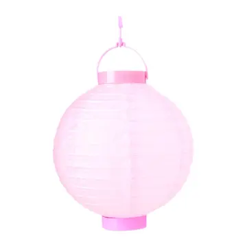 8 Inch White Paper Lanterns with LED Lights