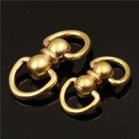 【YF】 1piece Solid Brass Swivel Eye Rotating Connector Double End D ring for Keychain Key Ring Wallet Fob Clip connecting