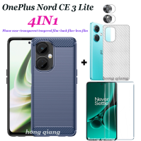 (4 In 1) เคสโทรศัพท์มือถือ OnePlus Nord CE 3 Lite พร้อมเคสโทรศัพท์แบบมีฟิล์มกระจกเทมเปอร์ + ฟิล์มด้านหลัง