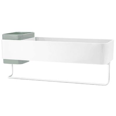 Bathroom Wall Organizer Shelf Storage Adhesive, Small Apartment Restroom Essentials Shower Caddy Suction
