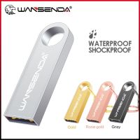 WANSENDA Key Chain USB Flash Drive 8GB 16GB 32GB Metal Pen Drive 64GB Real Capacity Pendrive 128GB USB 2.0 Memory Stick Disk