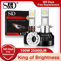 【CW】100W 25000Lm H1 H11 H7ไฟหน้ารถมอเตอร์ไซค์แบบ LED หลอดไฟ Canbus H4 LED H8 H9 9005 HB3 9006 HB4 9012 HIR2โคมไฟรถยนต์ไฟเดย์ไลท์300 Bright สินค้าสปอต สินค้าสปอต A ของขวัญ ของขวัญ กำนัล gift gift gift
