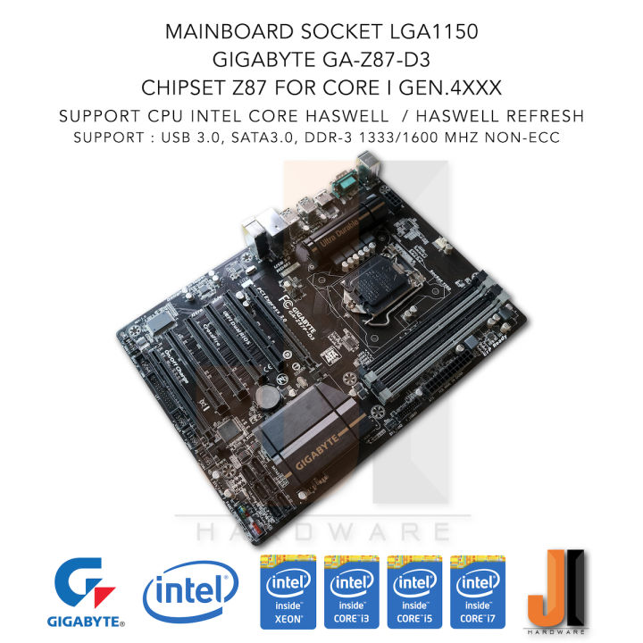 mainboard-gigabyte-ga-z87p-d3-lga1150-support-intel-core-i-gen-4xxx-and-gen-4xxx-refresh-สินค้ามือสองสภาพดีมีฝาหลัง