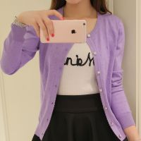 Autumn new womens hollow out all-match knitted air-conditioning Slim outer small jacket short thin cardigan