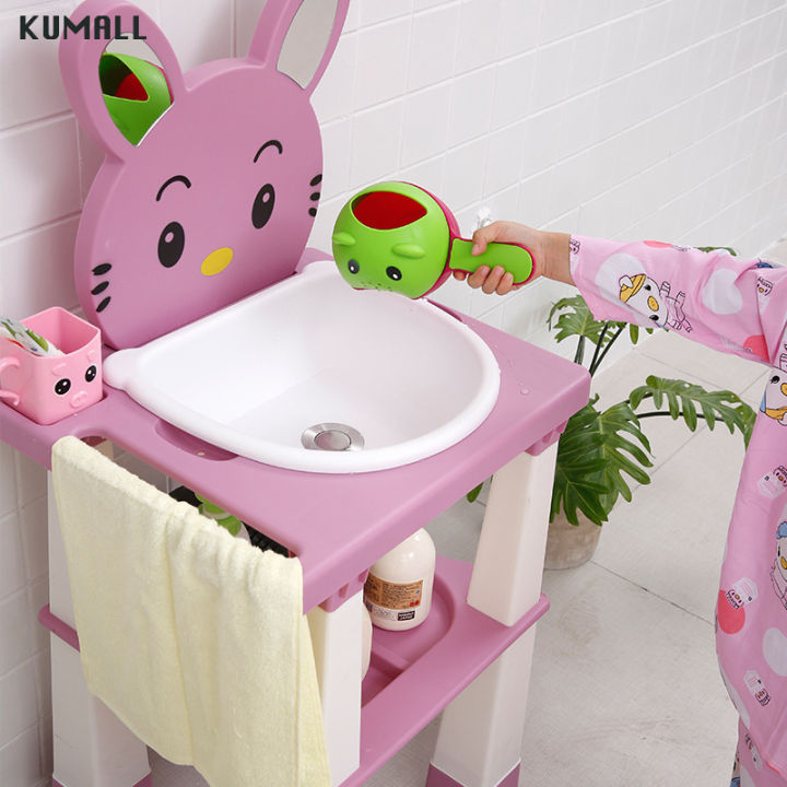 kumall-อ่างล้างหน้าเด็กหูกระต่าย-มีท่อระบายน้ำทิ้ง-อ่างล้างหน้าเด็ก-children-washstand