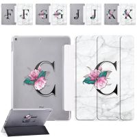 For Apple IPad 9 8 7th Gen 10.2" / IPad 5th 6th Gen 9.7/Mini 1 2 3 4 5 Printed Initial Name Folding Tablet Stand Cover Case Bag Accessories