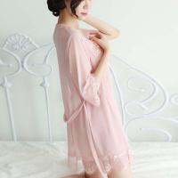 Womens Pyjamas Comfy 3pcs Pajamas Lingerie Sleepwear Nightgowns Lace Dress