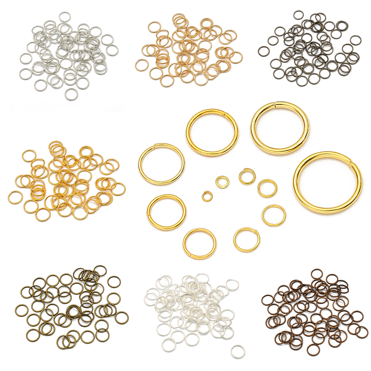 Lot 50-500Pcs Steel Loop Split Jump Rings Connectors Jewelry Finding 4-14mm 