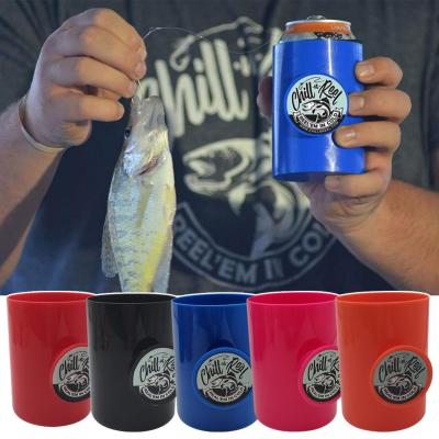 Chill-N-Reel Fishing Can Cooler With Hand Line Reel Attached Hard-Shell Drink To A Holder J1X7