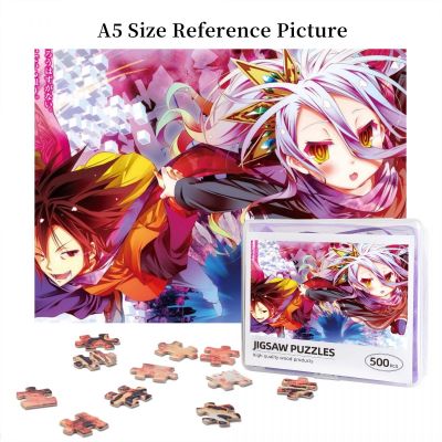 No Game No Life Shiro &amp; Sora Wooden Jigsaw Puzzle 500 Pieces Educational Toy Painting Art Decor Decompression toys 500pcs