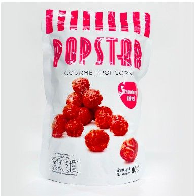 📌 Popstar Snack Strawberry Velvet 80 G. ป๊อปสตาร์ สแน็ค สตรอเบอร์รี่ เวลเวท 80 กรัม (จำนวน 1 ชิ้น)