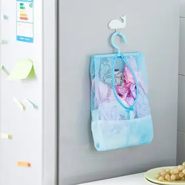 1pc Bath Storage Baskets, Hanging Storage Mesh Bag, Bathroom Toy Storage Bag  With Suction Cups, Kitchen Bathroom Item Storage Bag, Toys Storage Bag