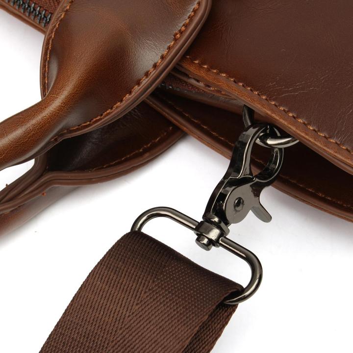 equeen-กระเป๋าเอกสารธุรกิจผู้ส่งสารของผู้ชายแฟชั่นกระเป๋าสะพายไหล่กาแฟกระเป๋าทรงสี่เหลี่ยมมีหูหิ้วสะพายไหล่