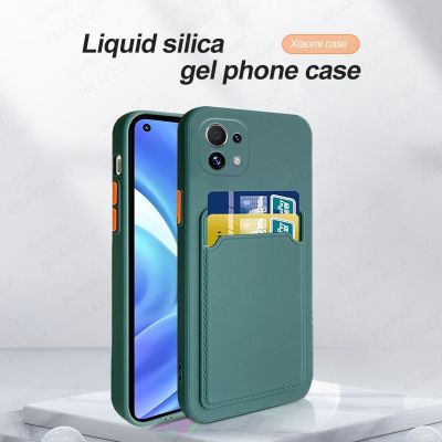 Card Slot Phone Case For Xiaomi 11 Lite 5G NE 11T Pro Shockproof Soft Bumper For Mi 11 Ultra 11X Pro Clear Cover Capa