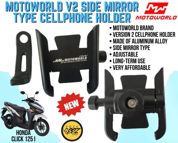 Motoworld Version 2 Cellphone Holder Side Mirror Type For Honda Click ...