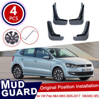 for Volkswagen VW Polo Mk4 MK5 9N3 6C 6R 2005~2017 Car Mud Flaps Front Rear Mudguard Splash Guards Fender Mudflaps 2015 2016