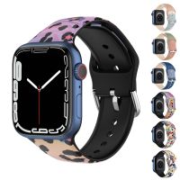 Patterned Silicone Strap For Apple Watch Band 45mm 41mm 44mm 40mm Watchband Belt Bracelet Correa iWatch Series 6 5 4 SE 7 Strap Shoes Accessories