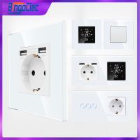 ℗℡ Tuya Smart Wifi Thermostat and Touch Light Switch/USB Socket/CAT6 TV Function Part DIY Combination zigbee Thermostat Glass Panel